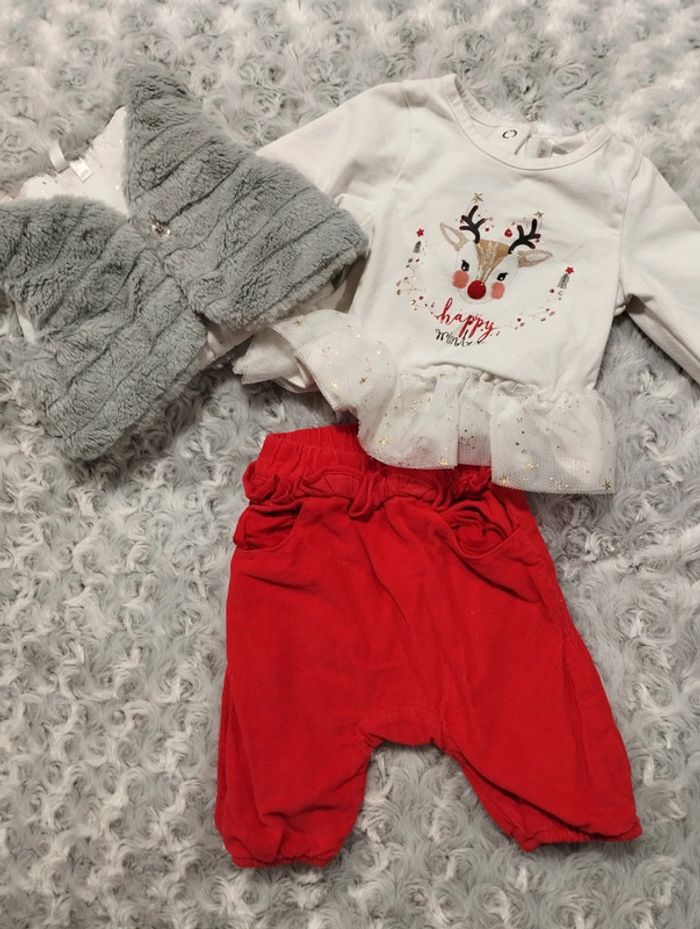Ensemble hiver/ noël 1 mois 54cm