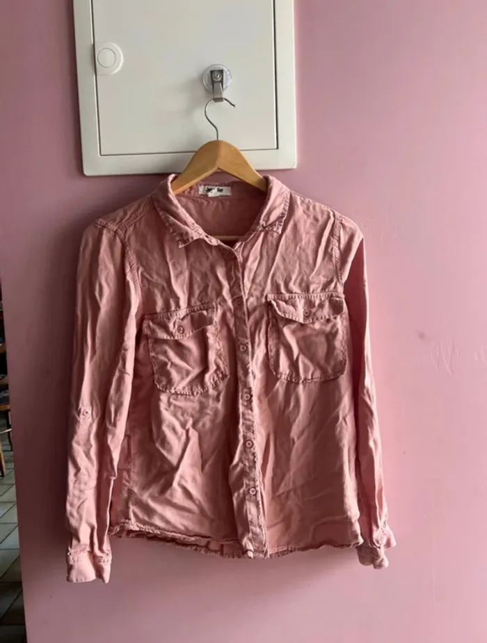 Chemise rose poudré vieux rose - photo numéro 2