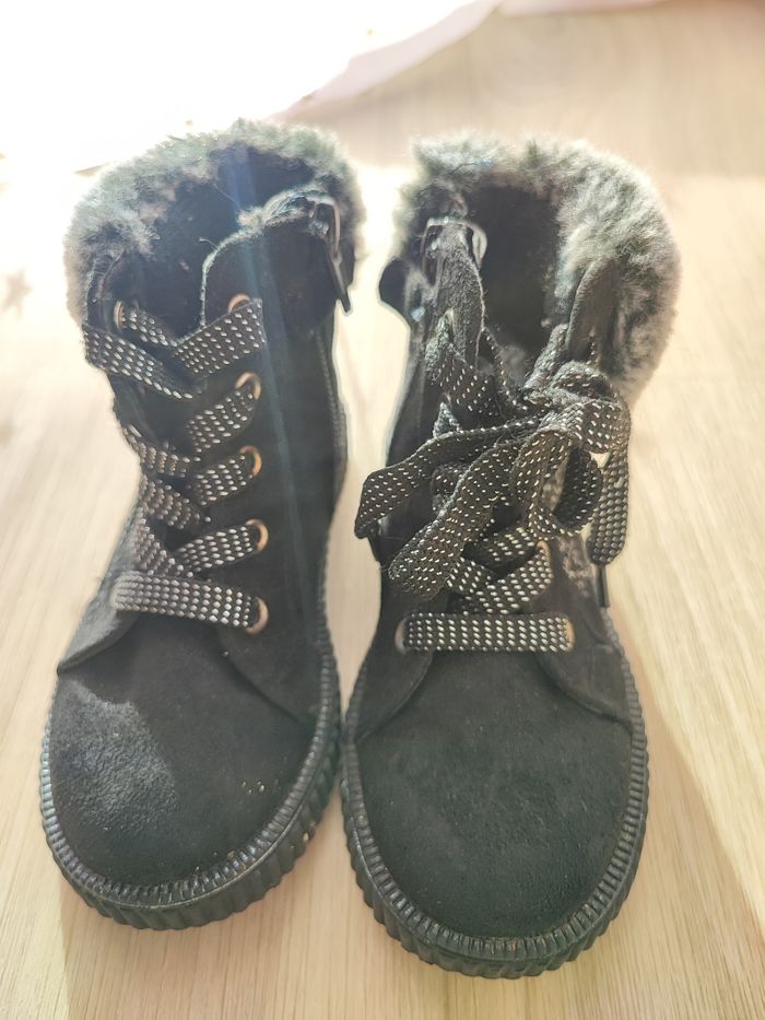 Bottines lacets fourrée