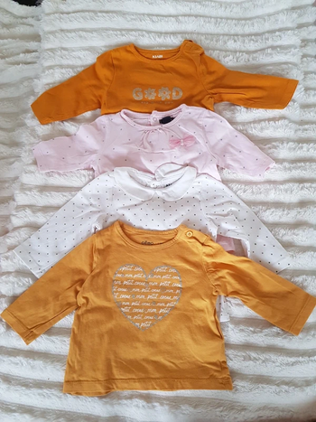 Lot ou unitaire tee-shirt fille manches longues fille 3 mois