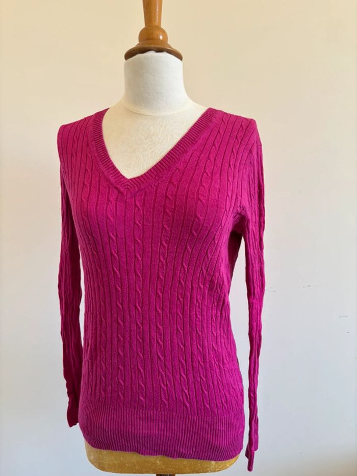 Pull en maille rose / violine Tommy Hilfiger - photo numéro 2