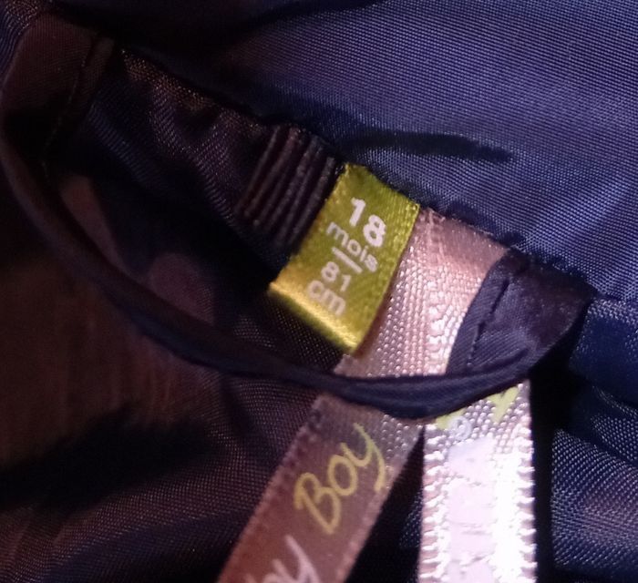 Manteau hiver bleu marine - taille 18 mois - photo numéro 3