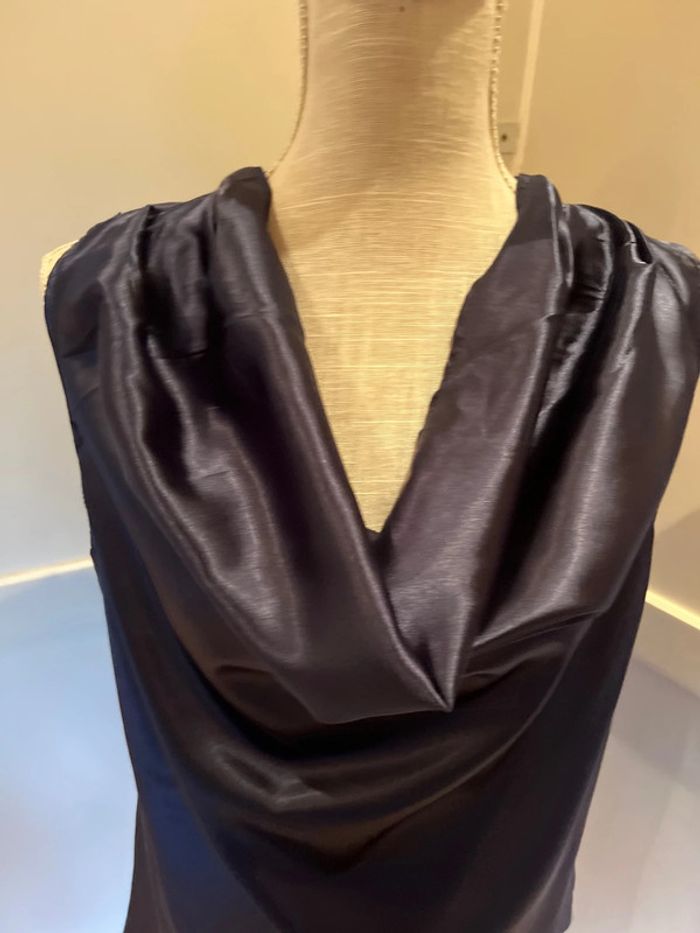 Haut  femme  satin bleu xxl  (42/44) - photo numéro 3