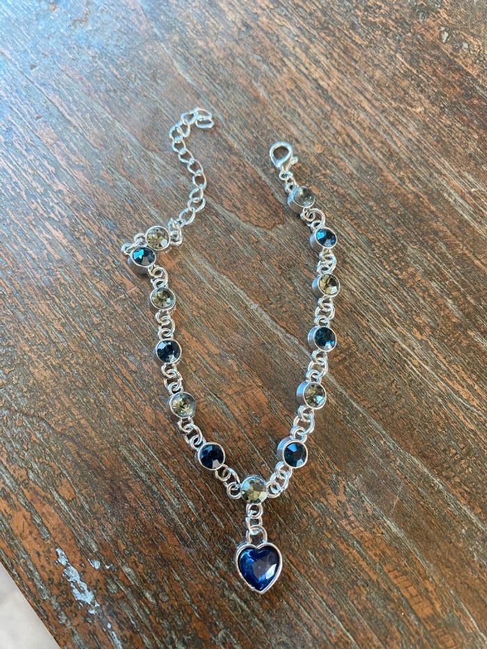 Magnifique bracelet réglage avec cœur et pierre - photo numéro 3