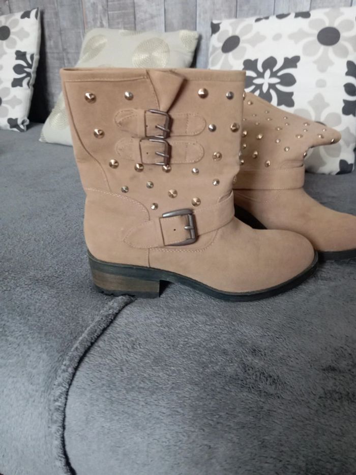 Bottines effet daim
