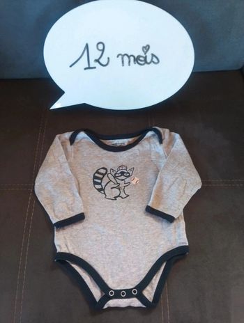 Body manches longues Garçon 12 mois baseball Vertbaudet