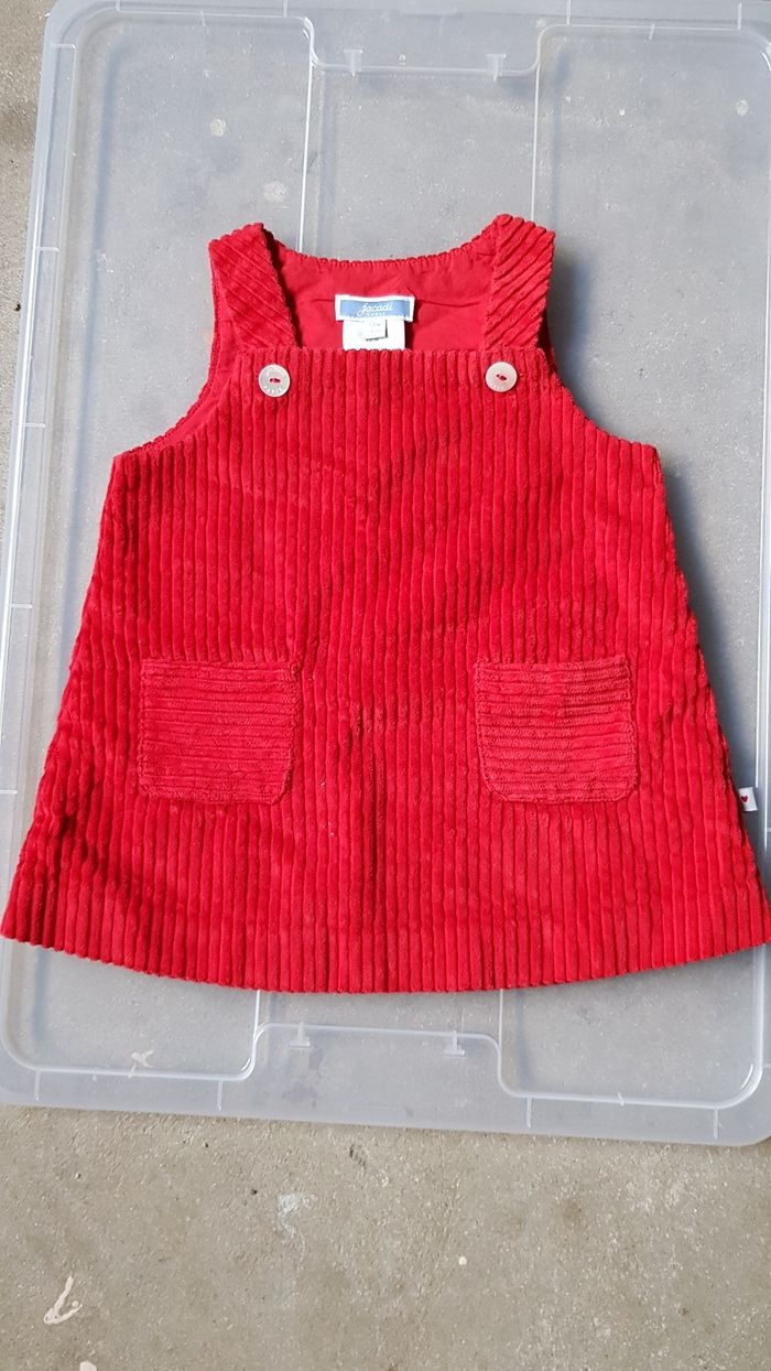 Robe côtelée rouge JACADI 12 mois