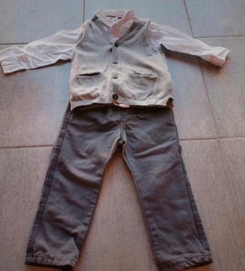 Ensemble chemise et pantalon chic bébé garçon 18mois comme NEUF