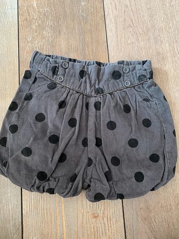 Short gris à pois noirs 18 mois fille