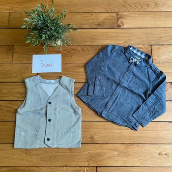 Ensemble chemise + gilet La Redoute 3 ans