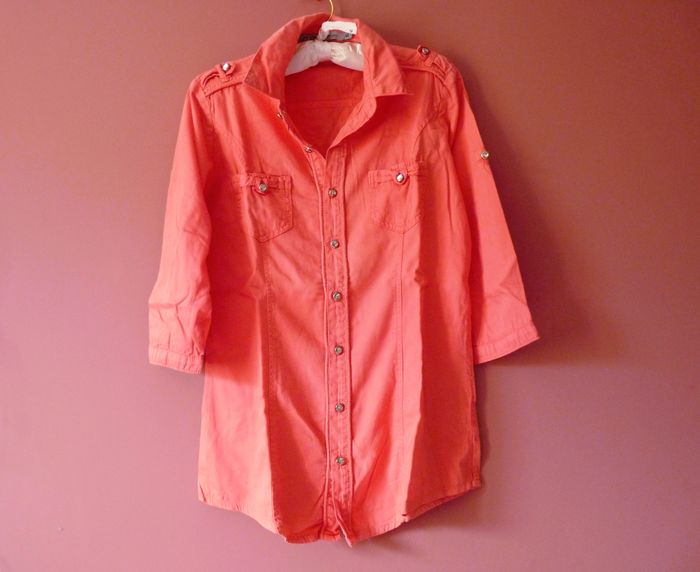 Chemise tunique Femme 38 ou M TBE rose corail manches 3/4