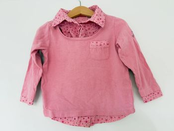 Tee-shirt avec chemise intégrée Esprit rose en 2ans