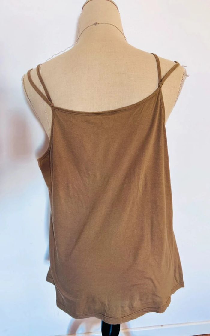 💕 blouse kaki d’été doublé bretelles avec perles taille 42 xl #camaieu - photo numéro 6