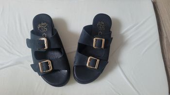 Mules plateforme en véritable cuir