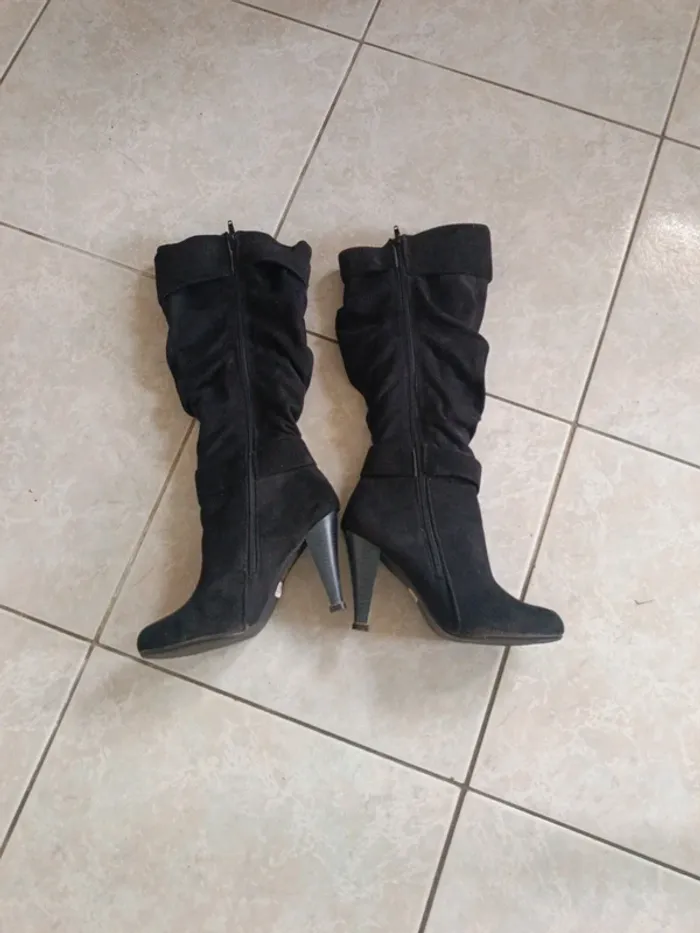 Bottes hautes daim noir 40 Bonprix - photo numéro 5