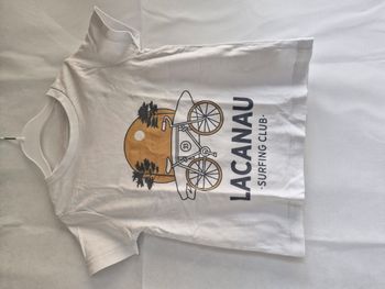 T-shirt manches courtes 3/4 ans Stanley - Stella Blanc vélo surf coucher de soleil