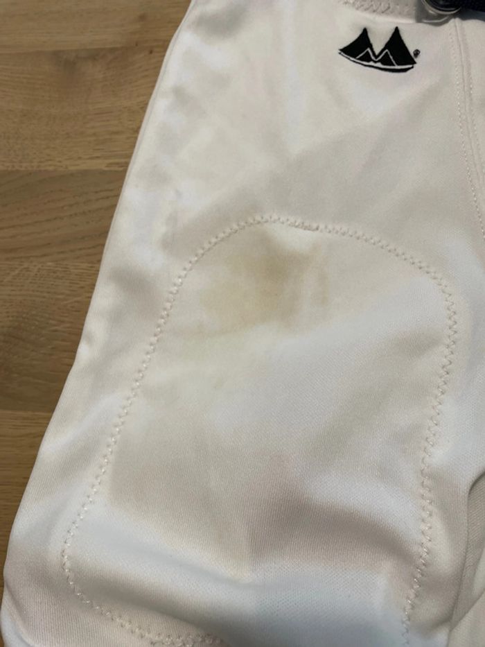 Pantalon de protection/boxer de match blanc avec ceinture bleue football américain - photo numéro 3