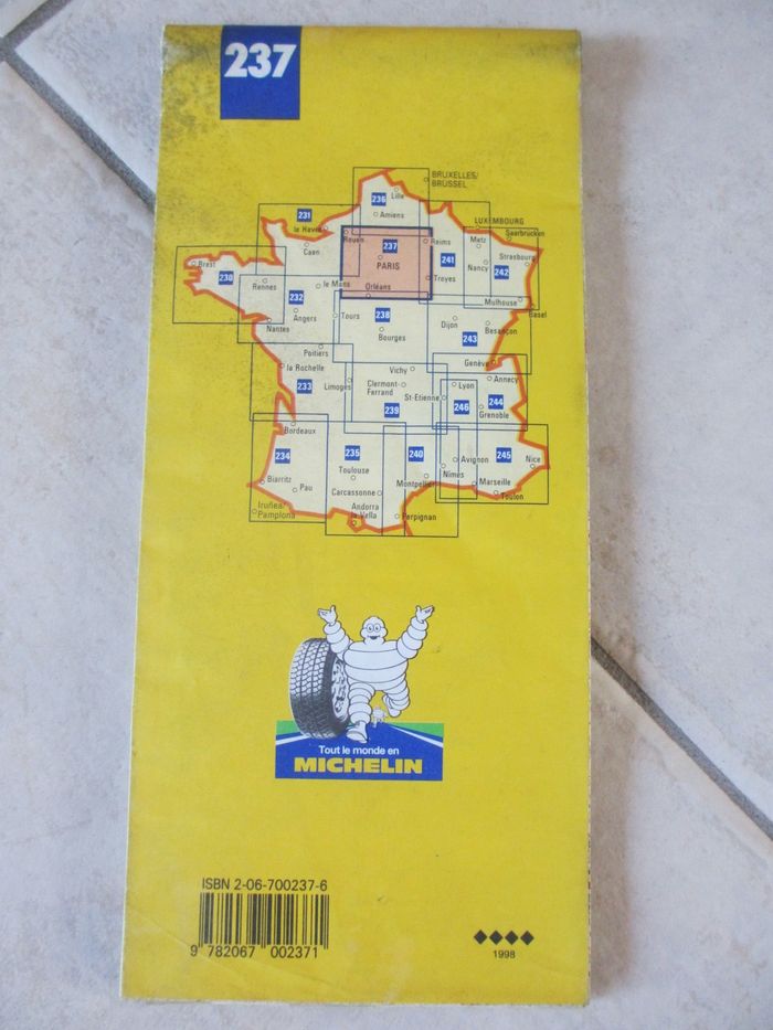 Carte routière et touristique Michelin n° 237 Ile-de-France 1:200000 - photo numéro 2