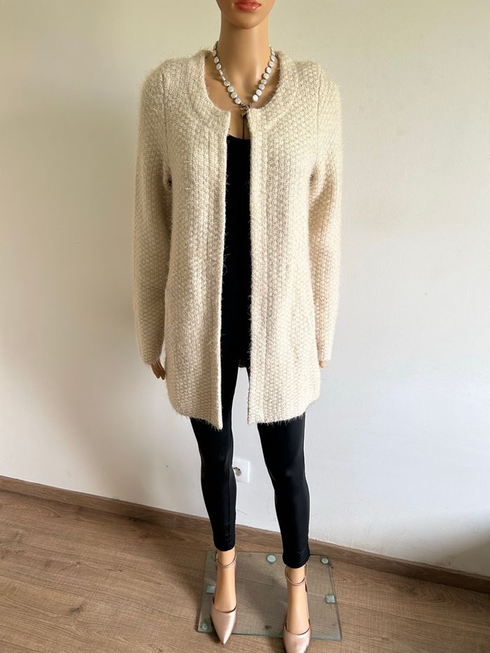 Cardigan beige tout doux neuf Morgan taille M (valeur 55€) - photo numéro 3
