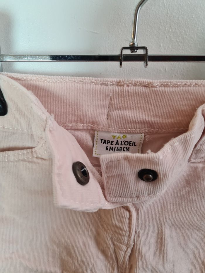 Pantalon velours rose TAO 6 mois - photo numéro 3