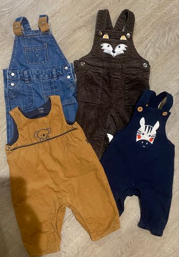 Lot 4 salopettes longues 3 mois 