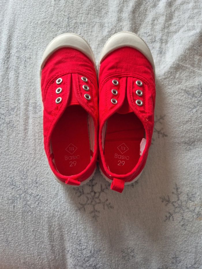 Baskets toile rouge taille 29 - photo numéro 3