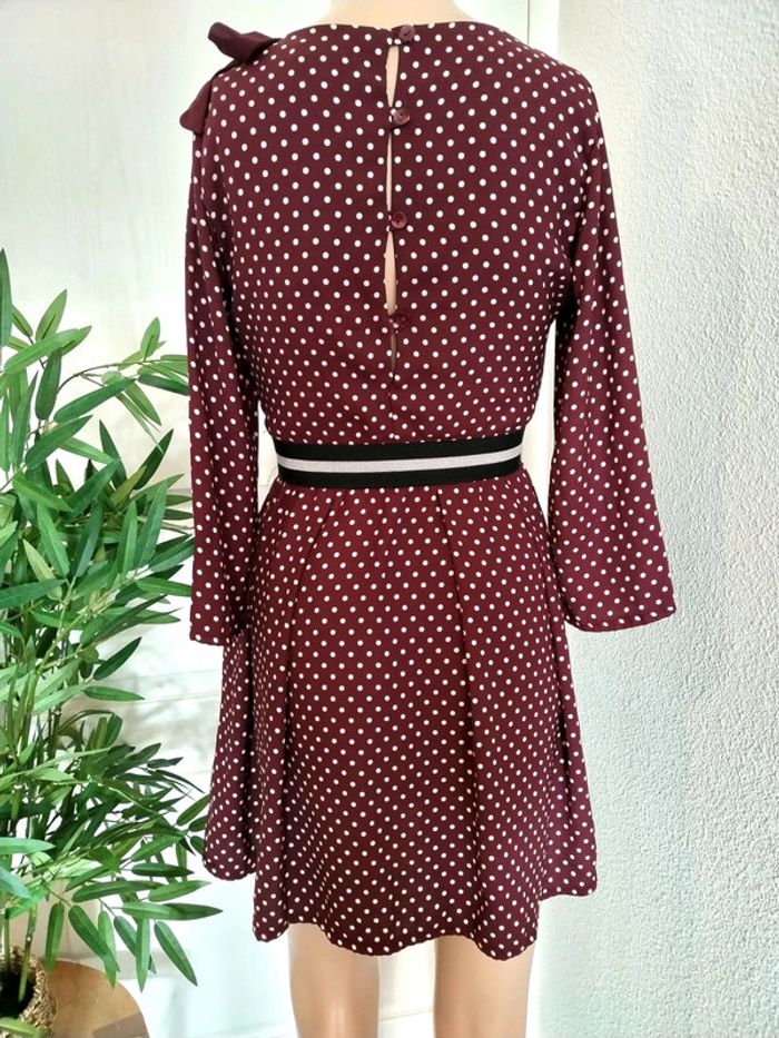 Robe à pois bordeaux Miss Miss taille xs - photo numéro 8