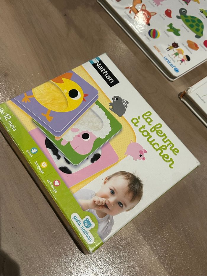 Lot de 2 Livres mes premiers mots, mes premières couleurs et jeu la ferme du toucher - photo numéro 4