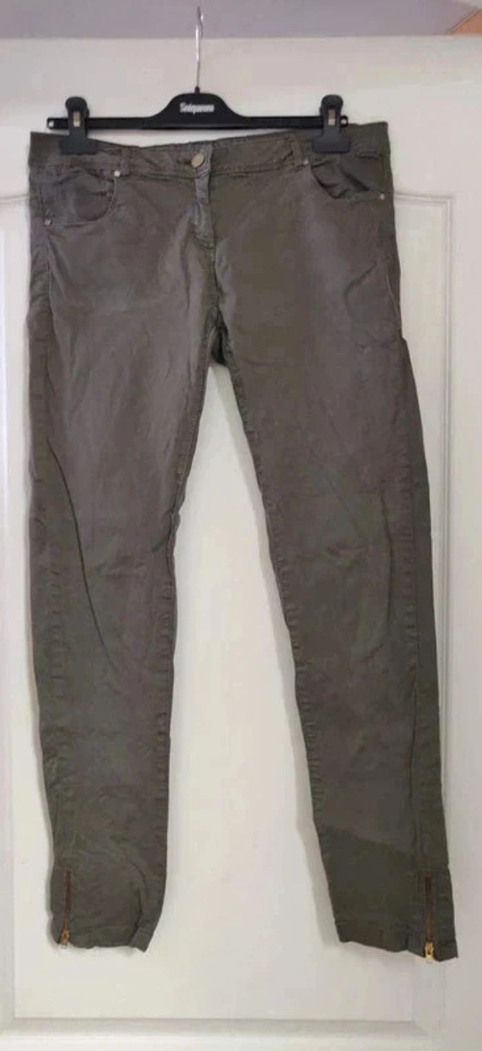 Pantalon skinny kaki Promod 40