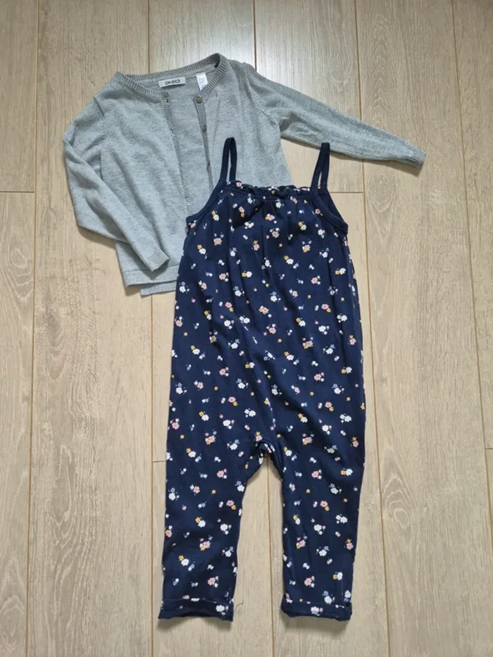 Ensemble combi fleuri 🌸 et gilet