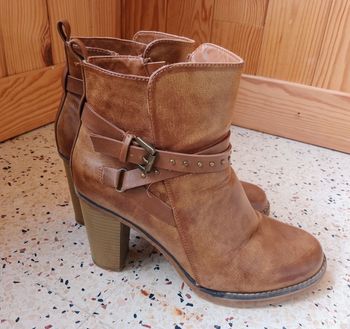 Bottines à talons – Marron effet cuir