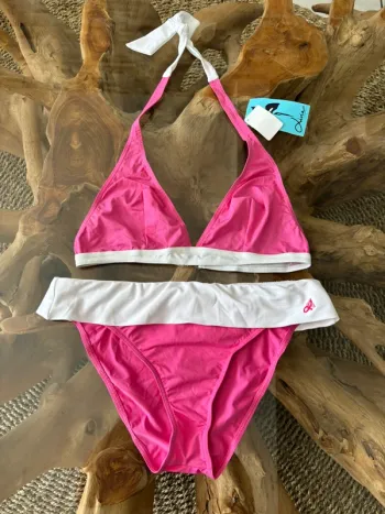 Maillot de bain 2 pièces Livia rose blanc 44