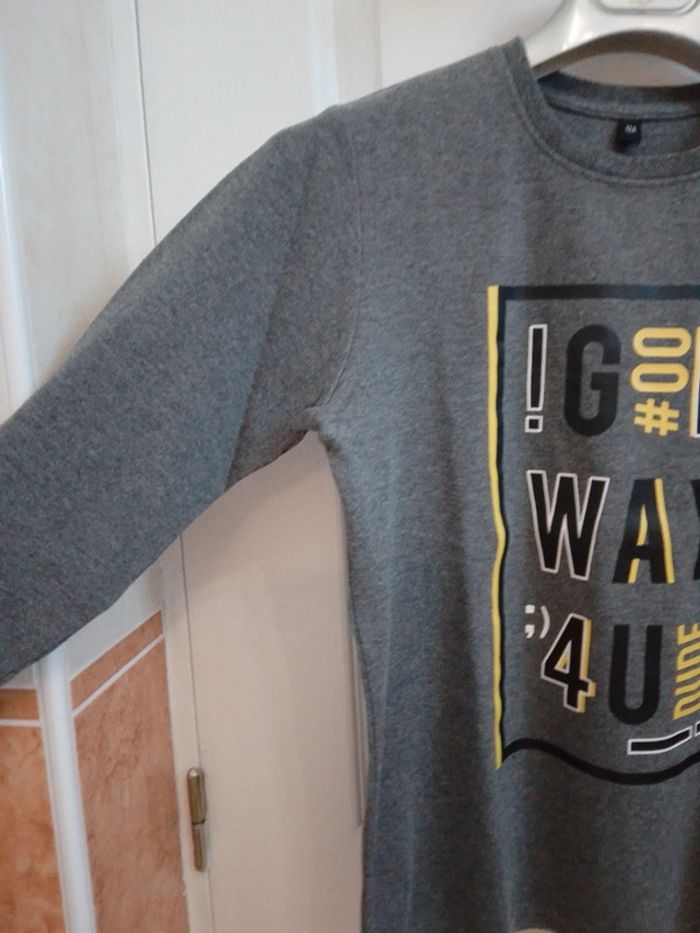 T-shirt gris chiné foncé T.12 ans - photo numéro 4