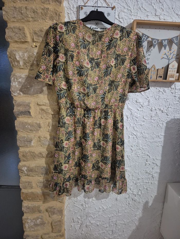 Magnifique robe chic liserai or cache cœur Flamant rose taille M - photo numéro 6