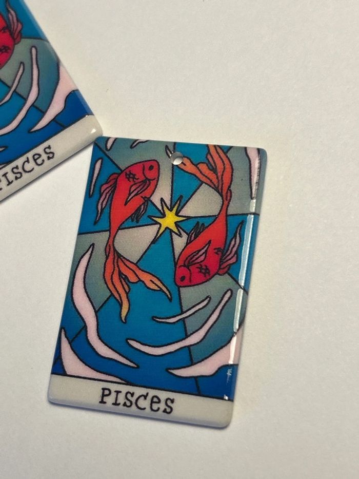 A184 Paire de grandes breloques Poissons recto verso - photo numéro 3