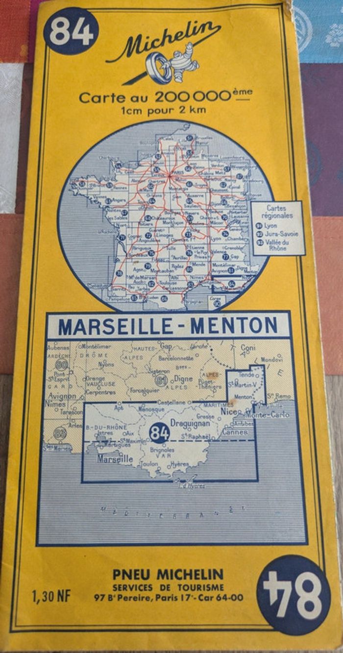 Carte Michelin Marseille menton