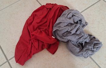 Lot 2 draps housse 1 place 90 x 190 cm