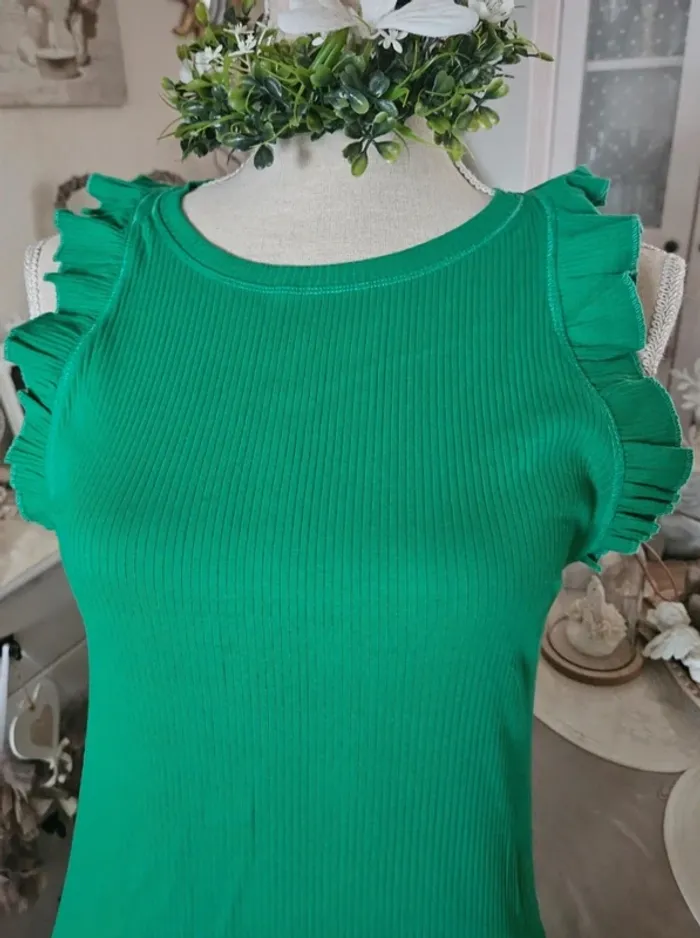 Robe verte longue sans manches Zara Taille M Neuve