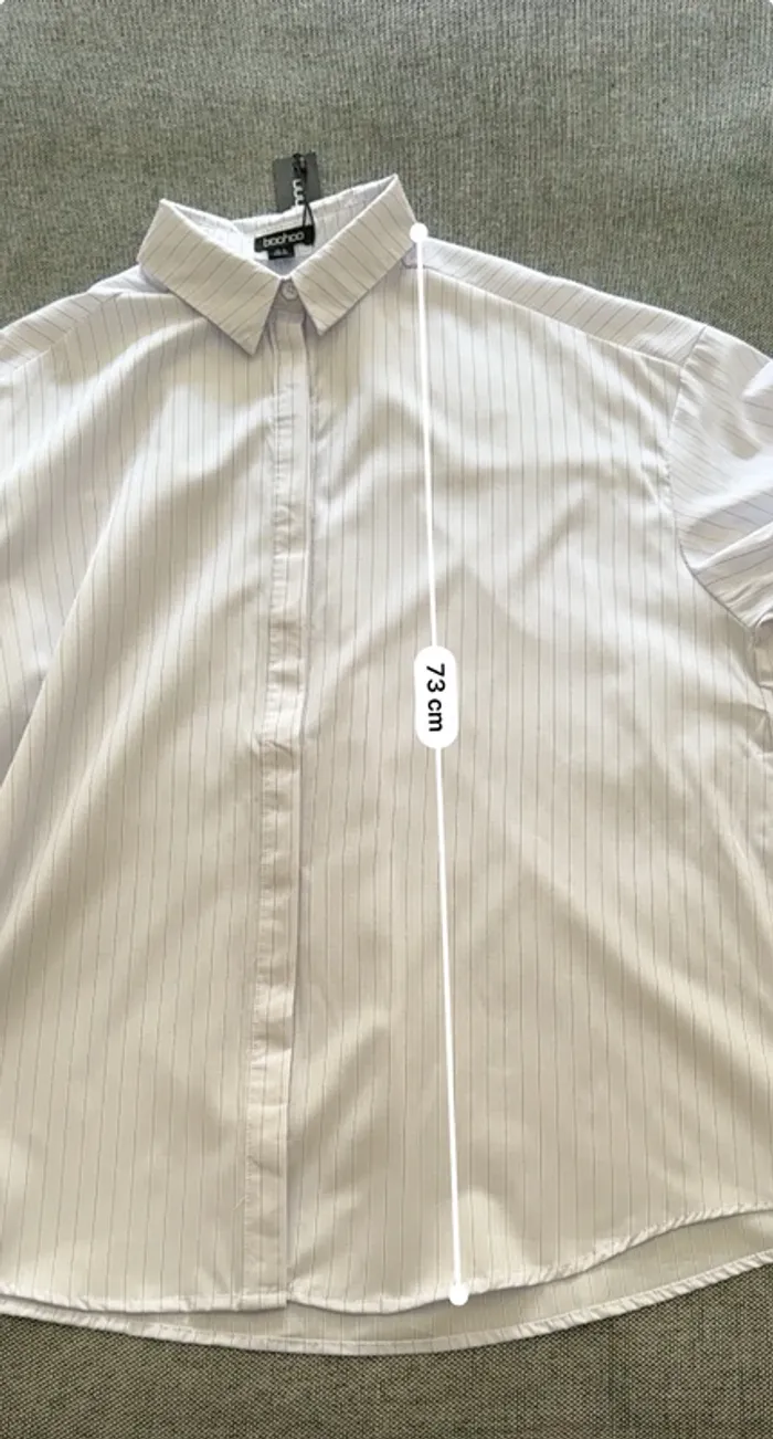Boohoo – Chemise légère oversize blanche fines rayures – Taille 40 / UK 12 – Neuf - photo numéro 6