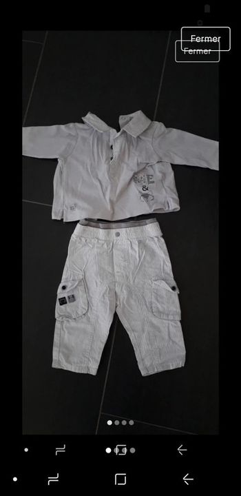 Tenue ensemble chemise+pantalon 3 mois Sucre d'orge