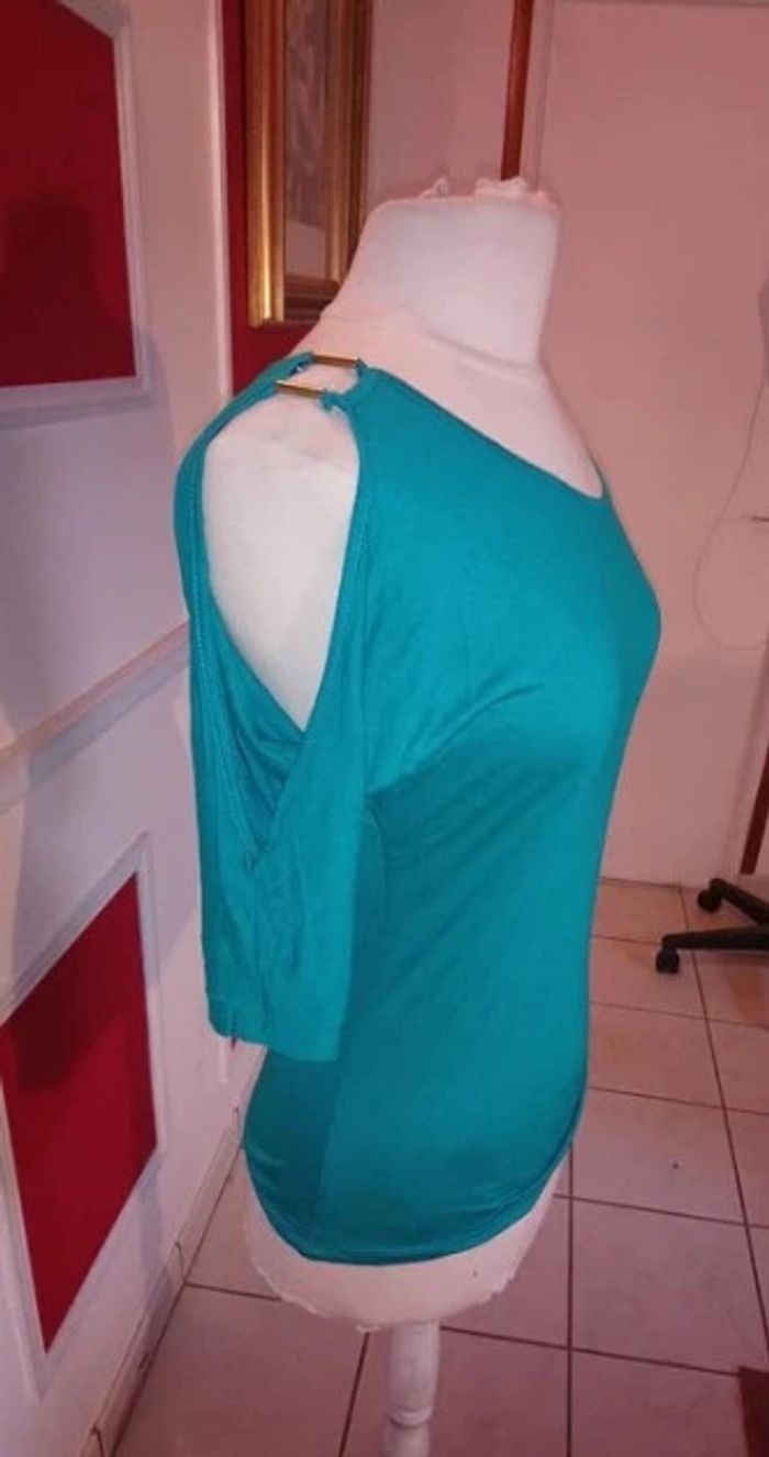 T shirt neuf mim t 36 bleu turquoise - photo numéro 3