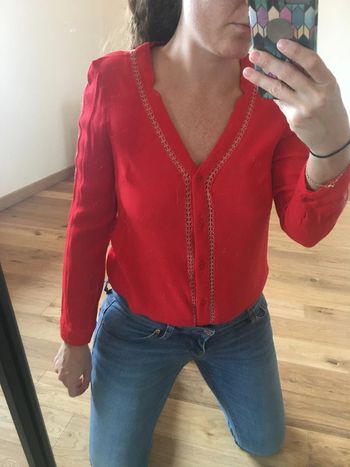 Chemisier rouge dentelle Biscuit