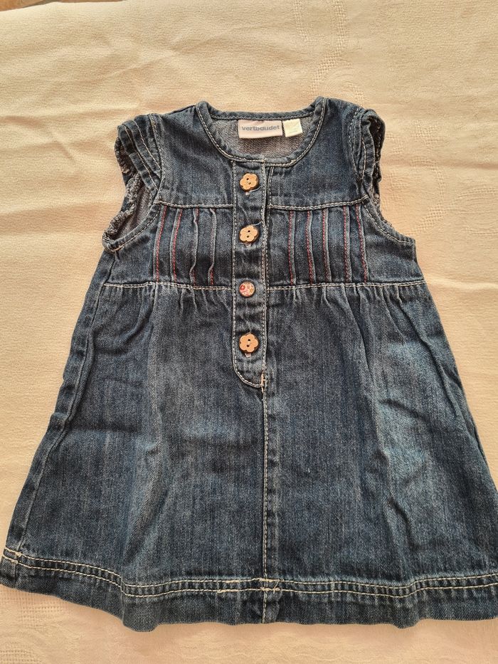 Robe. Jean. 9 mois / 71 cm. Vert baudet.