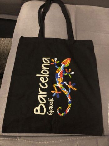 Sac tote bag noir imprimé « gaudi » NEUF