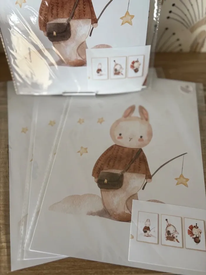 Affiches Lapins rêveurs pour chambre enfant - photo numéro 2