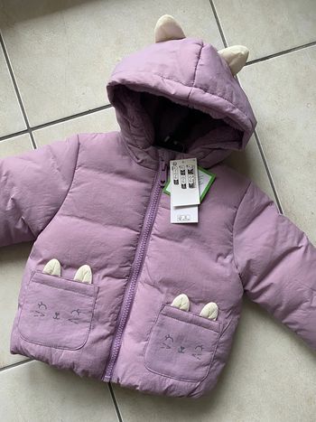 Doudoune veste bébé fille lilas Tex 12 mois