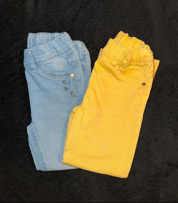 Lot 2 jeans réglable à la taille Fille 3 ans / 98cm