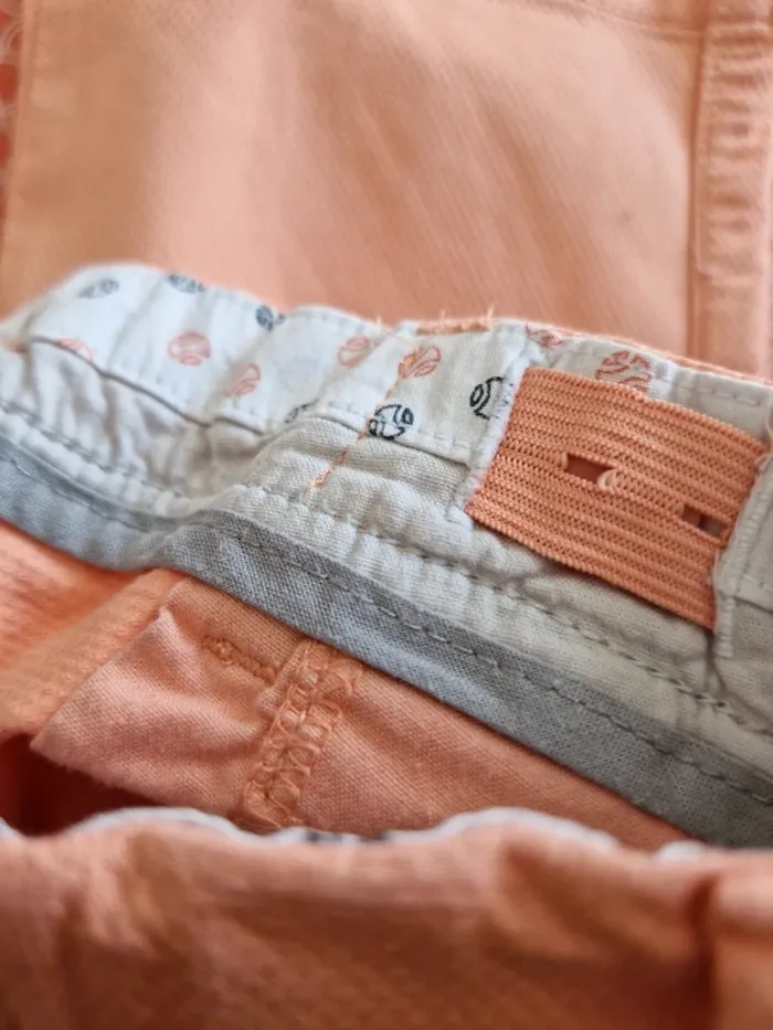 Short slim mixte 3 ans Okaïdi orange corail coton élasthanne - photo numéro 5
