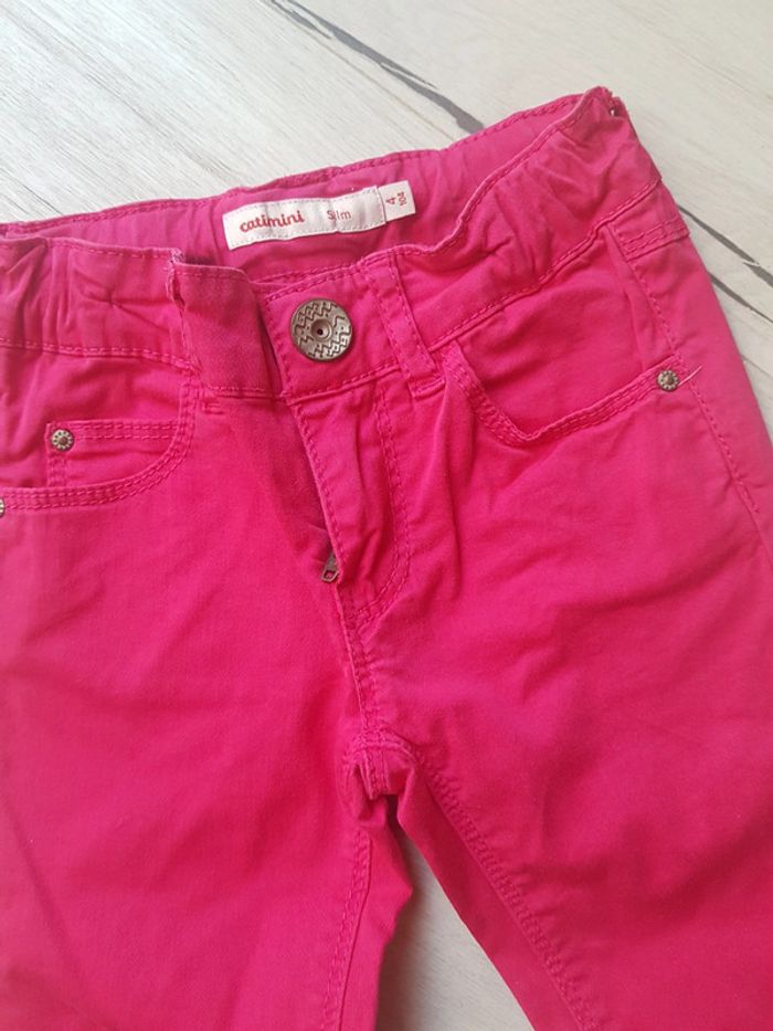 Pantalon fushia catimini à broderies fille 4ans - photo numéro 4