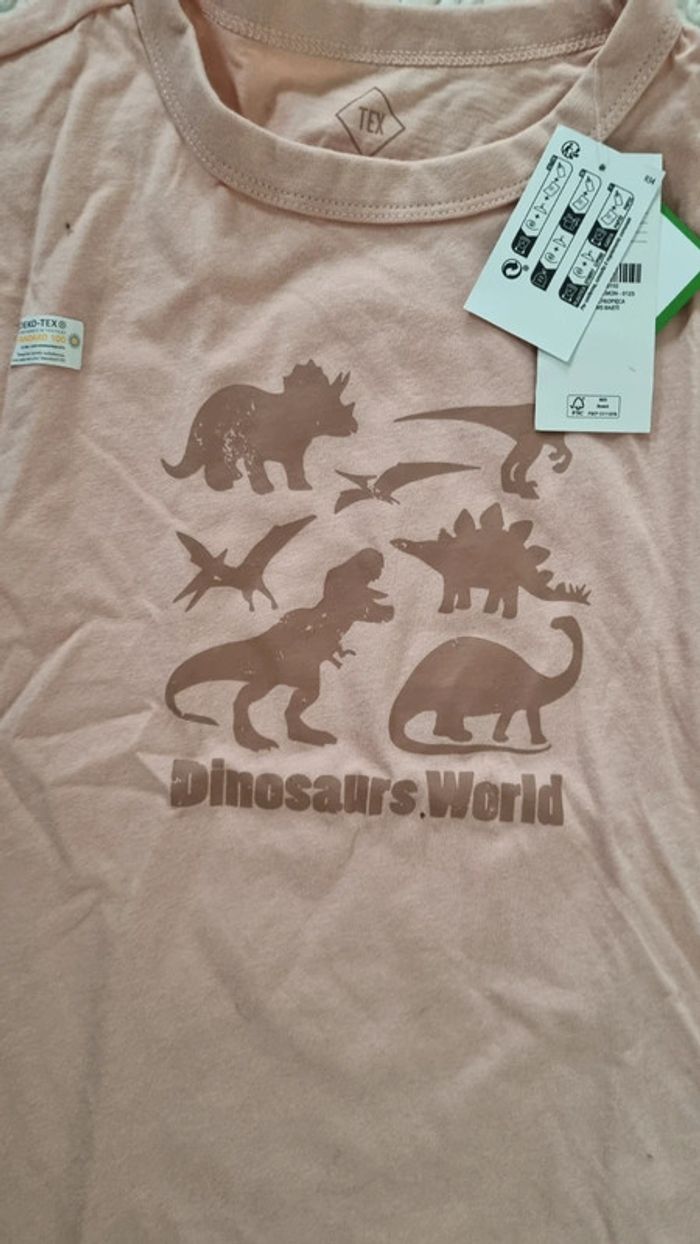 Tee shirt pêche dinausaure neuf 3 / 4 ans fille garçon - photo numéro 3